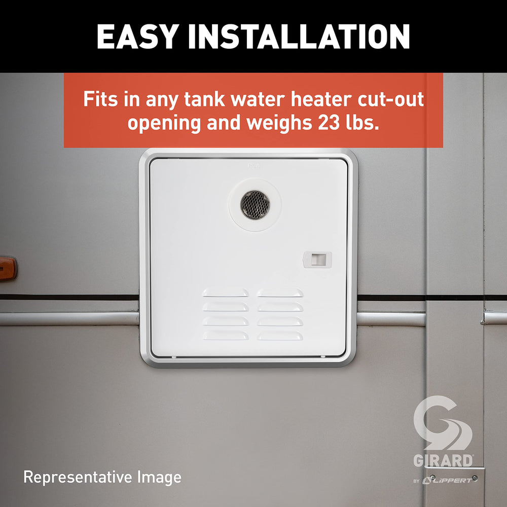 Girard tankless RV water heater operates quietly for comfortable living on the road.
