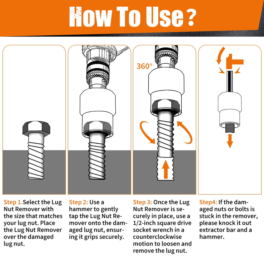 Sizes 17, 19, 21, 22mm arranged for versatile repair tasks.