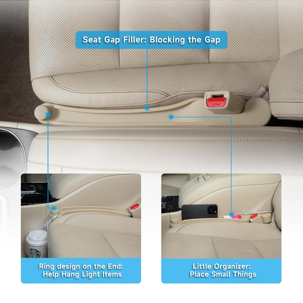 Givifive car seat organizer setup for phone and keys.