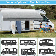 Glamful UV-resistant awning fabric blocks sun and keeps seating cooler