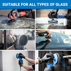 Glass Polish 5in Pro kit backing pad ready for controlled polishing on glass.