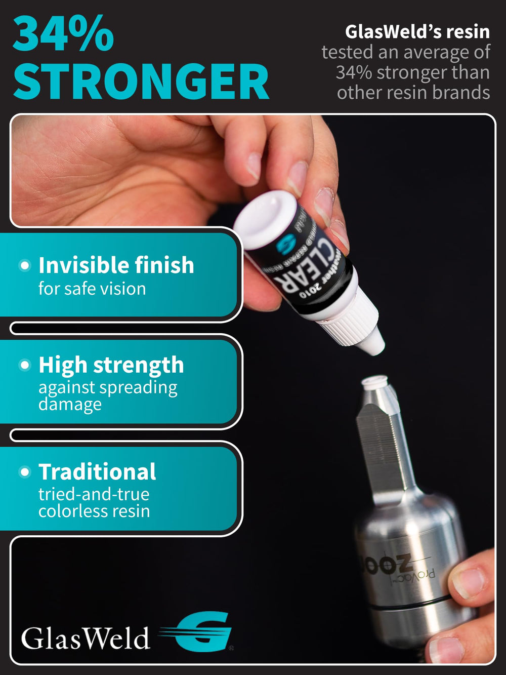 GlasWeld windshield repair setup ready for professional use