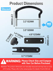 Glazeal clamps with 90mm center-to-center spacing for stable roof rack mounting