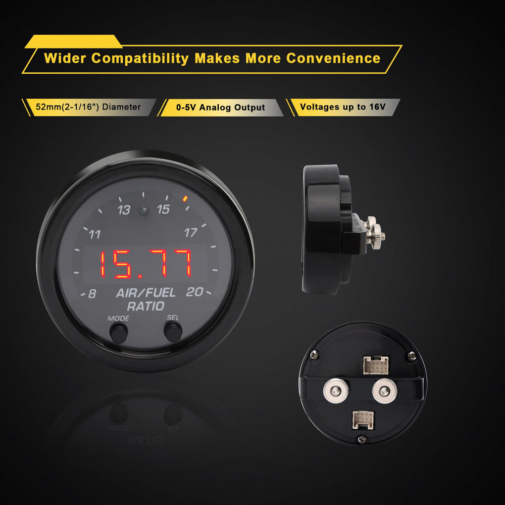Gledewen 52mm gauge LED display highlights AFR trends at a glance