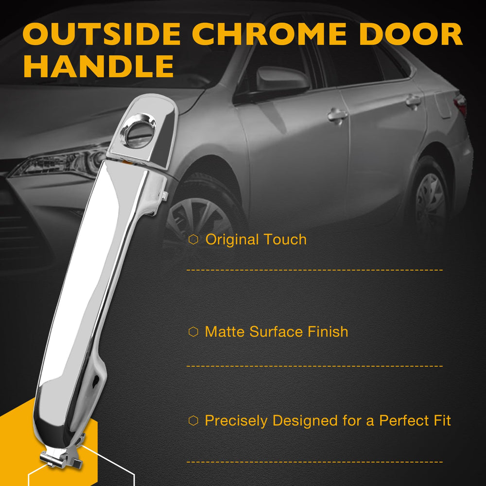 Gledewen chrome exterior door handle rear-right for Camry, durable coating.