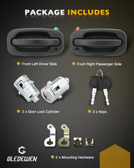 Gledewen door handle kit packaging showing complete parts.