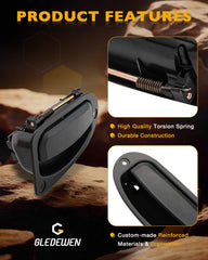 Gledewen door handle material close-up, high-quality construction for lasting use.