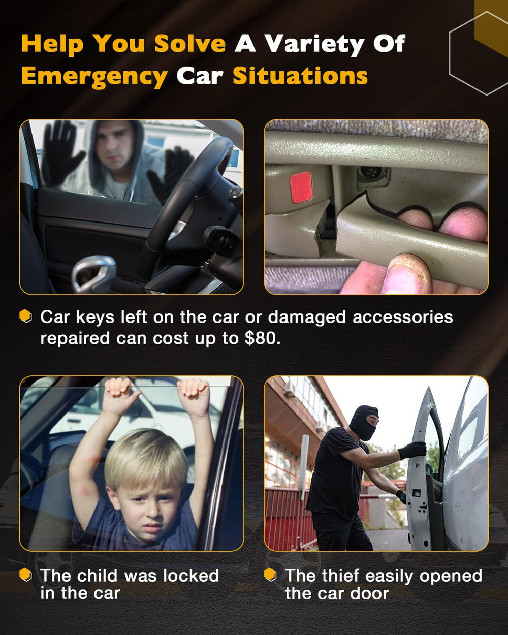Gledewen interior rear-left door handle, matte black, reliable grip.