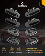Gledewen interior rear-right door handle, matte black, OEM-style replacement.