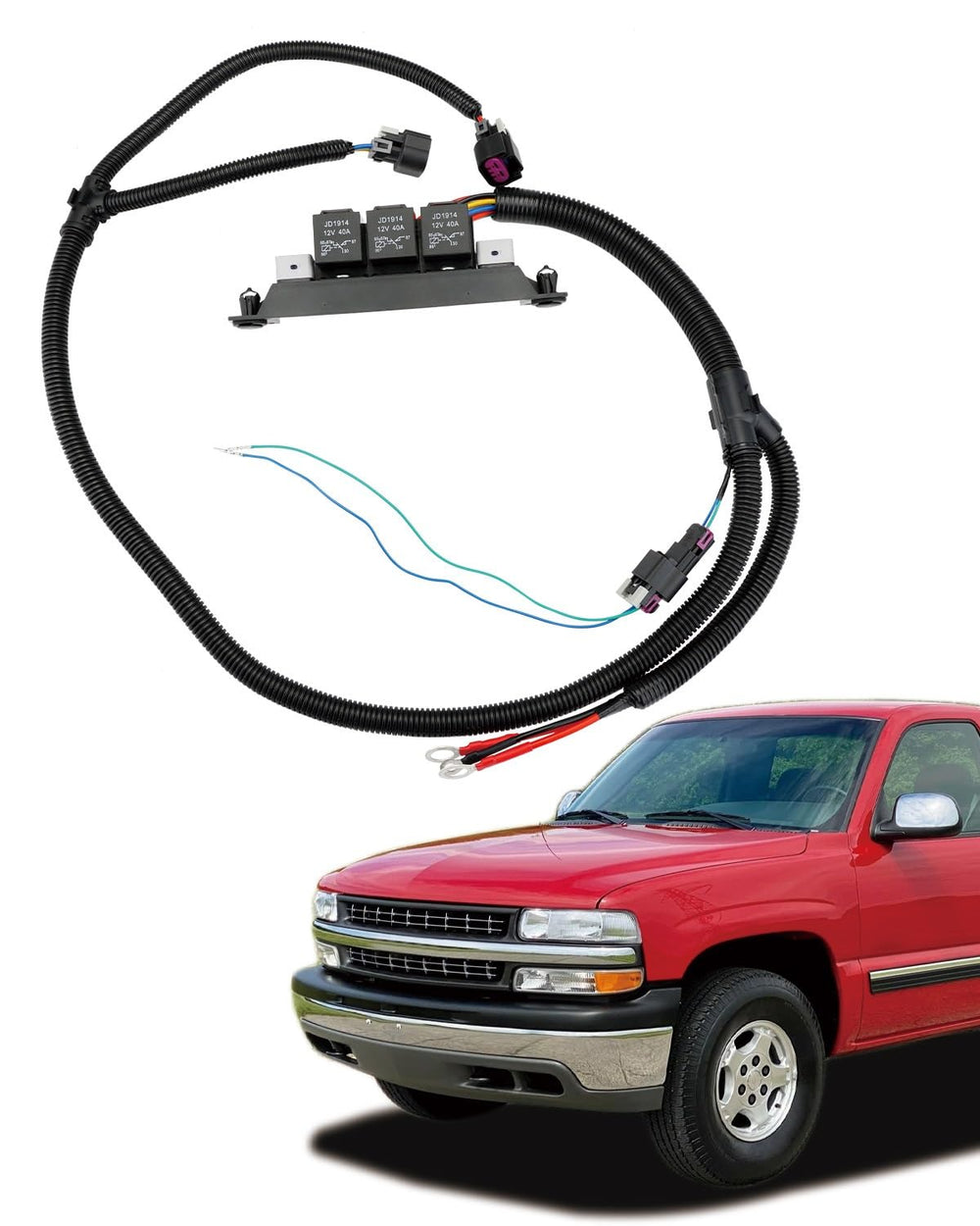 Gledewen dual-speed harness kit front view showing compact fit for easy installation
