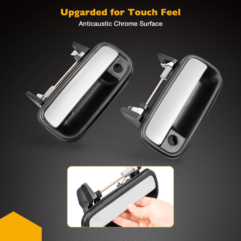Gledewen exterior door handle rear passenger side chrome lever, durable design.