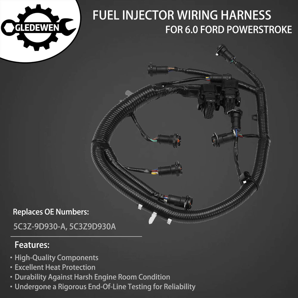 Gledewen FICM harness under-hood view highlighting heat protection