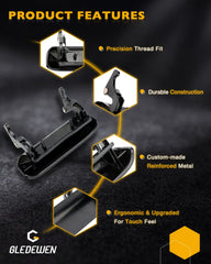 Gledewen metal tailgate handle installation step view for quick DIY replacement.