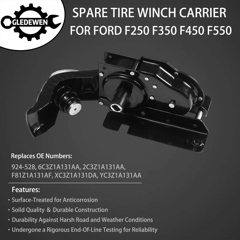 Gledewen corrosion resistant spare tire carrier built from steel for durability in harsh conditions