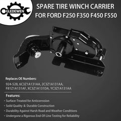 Gledewen corrosion resistant spare tire carrier built from steel for durability in harsh conditions