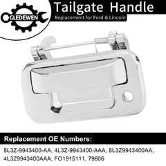 Gledewen chrome tailgate handle finish closeup highlighting bright shine
