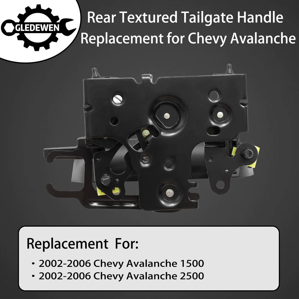 Gledewen tailgate handle close-up materials show durable construction.