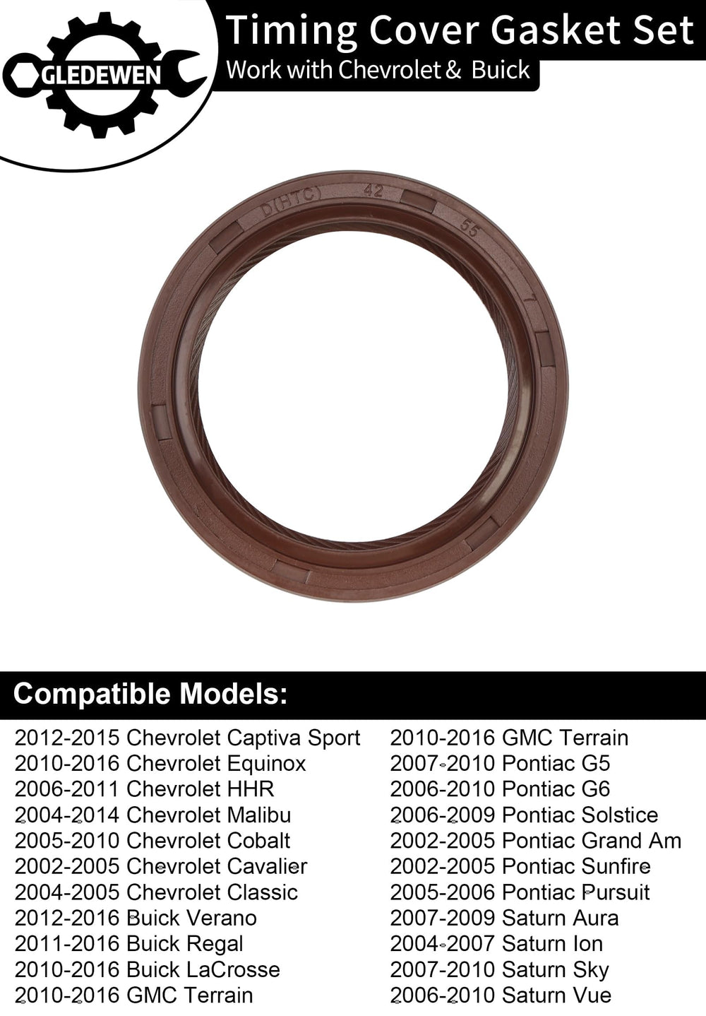 Gledewen TCS46079 OEM-fit gasket prevents drilling or cutting during replacement.