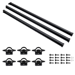 Gledewen Trail Rail System on Jeep Gladiator bed rails for secure cargo management