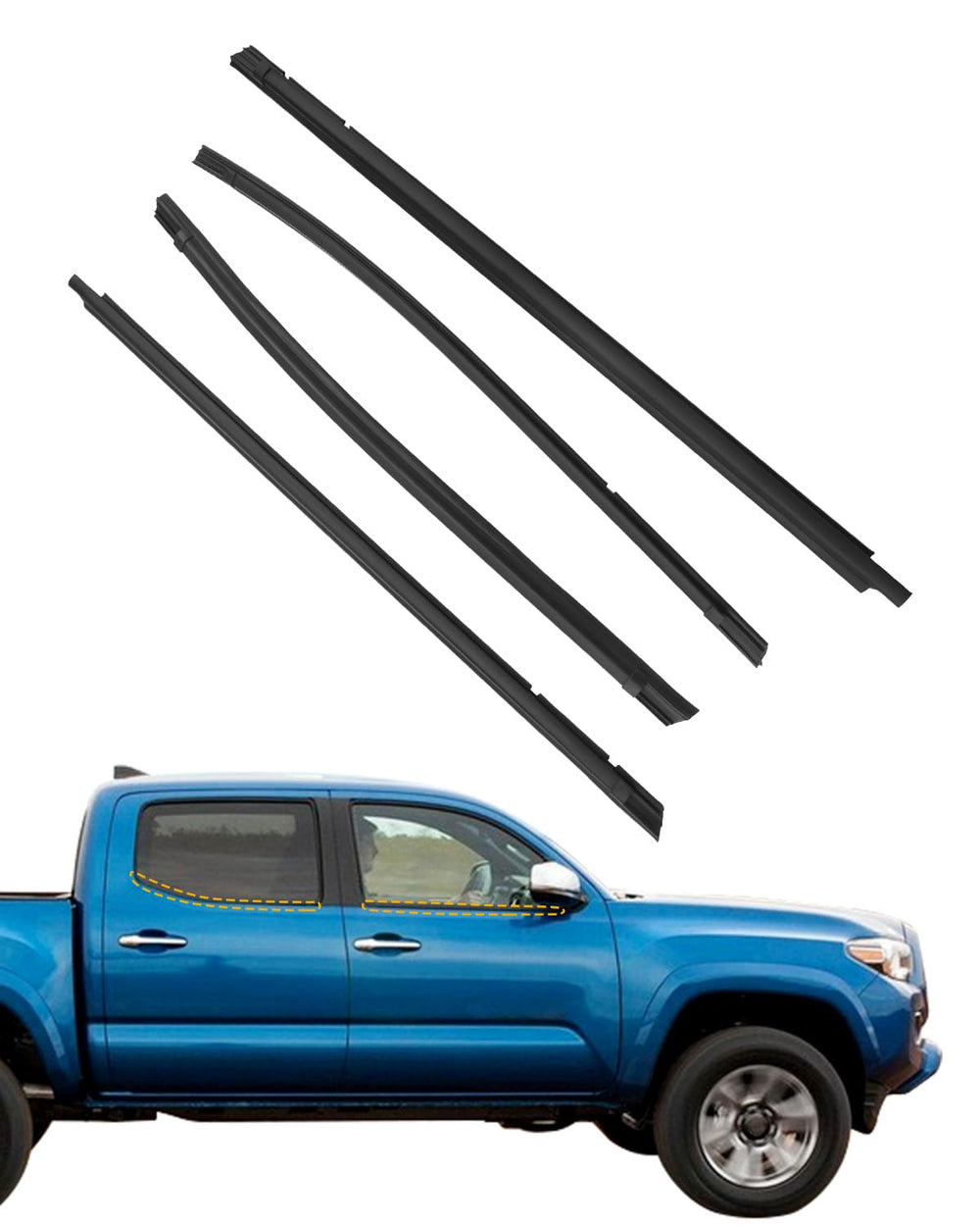 Gledewen window seal front left for Tacoma enhances fit and weather protection.