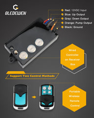 Gledewen wireless remote in hand enables one-handed trailer operation.