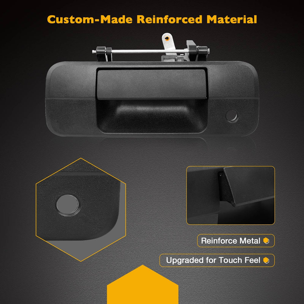 Gledewen 81213 tailgate handle mechanism closeup showing smooth operation.