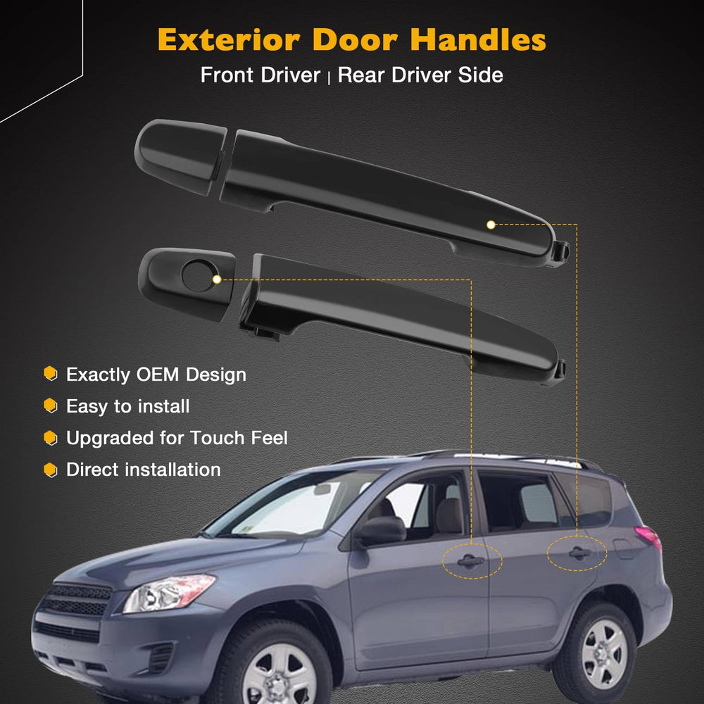 Gledewen exterior door handle front view for Prius 04-09, weather-ready design.