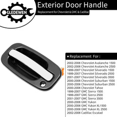 Gledewen front-left chrome exterior door handle with keyhole for smooth operation
