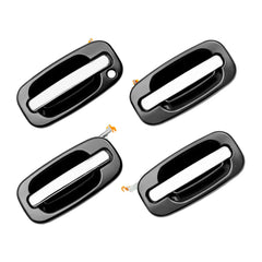 Gledewen exterior front-right chrome lever door handle with black housing for OE replacement.