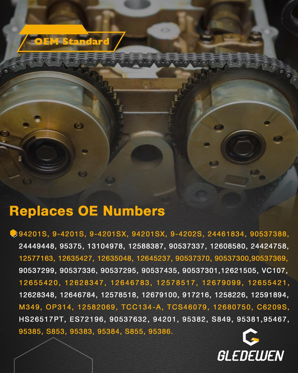 Gledewen left timing chain guide for precise timing alignment