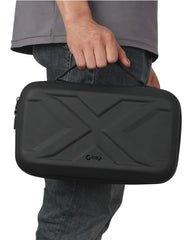 Easy access double zipper for quick access to jump starter and accessories.