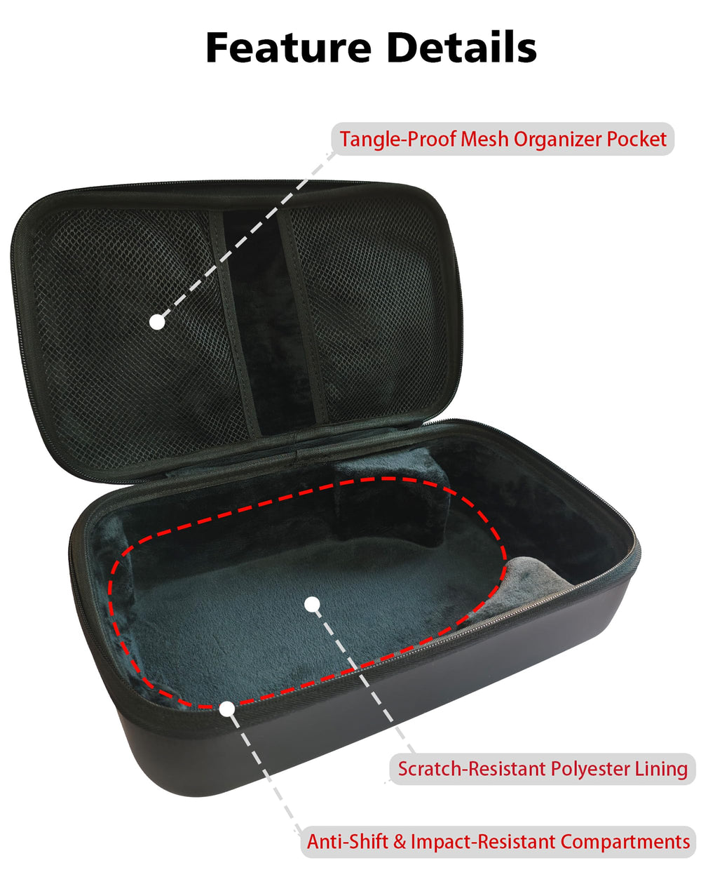 Durable interior with mesh pocket storage for tidy accessories.