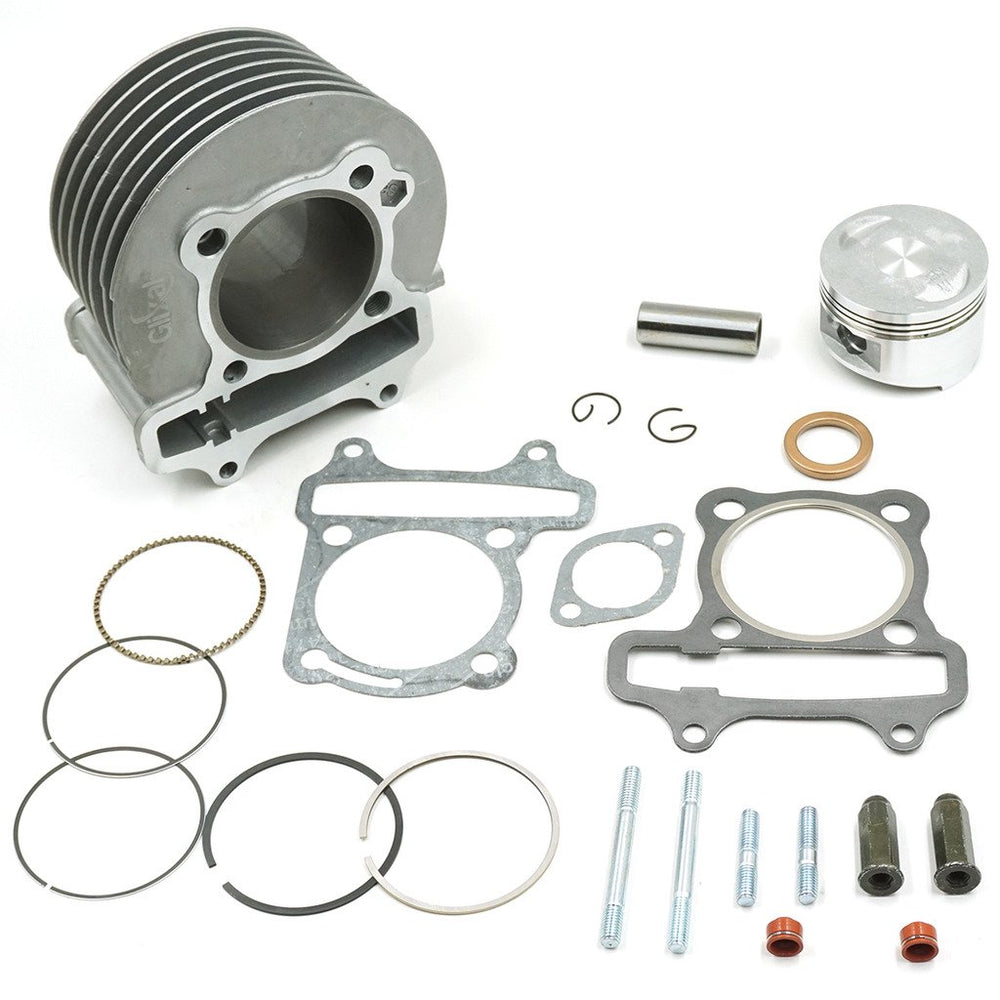 Glixal piston kit with piston and pin for durable 4-stroke performance upgrade.