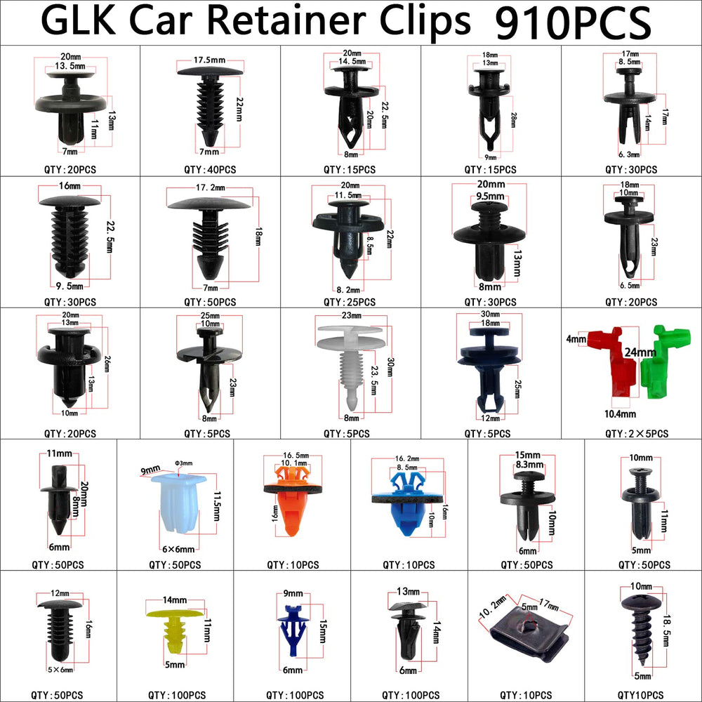 GLK nylon trim removal tools set for damage-free clip removal
