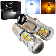 GLL 1157 BAY15D switchback bulb with amber and white LEDs for bright front signaling.