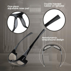 Global Vision Hercules-5 rubber nose pads boost comfort during long rides.