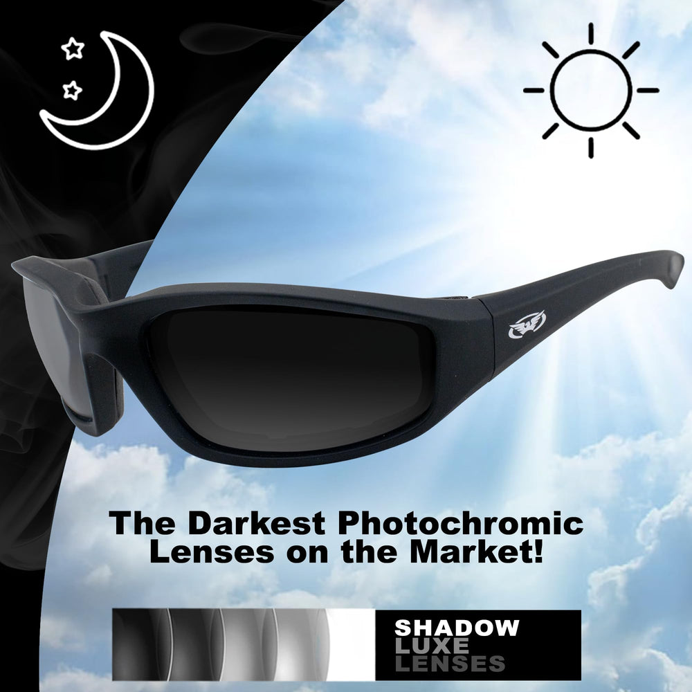 Global Vision Kickback sunglasses, side profile, comfortable fit for long rides