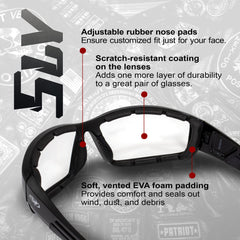 Global Vision Sly wraparound design provides secure coverage for day and night cycling.