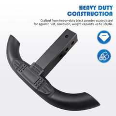 Globed hitch step providing rear bumper protection