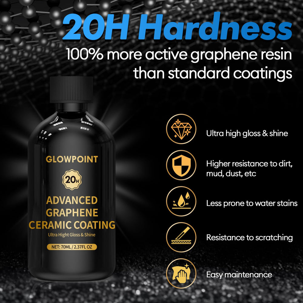 GLOWPOINT graphene coating panel during application for deep shine