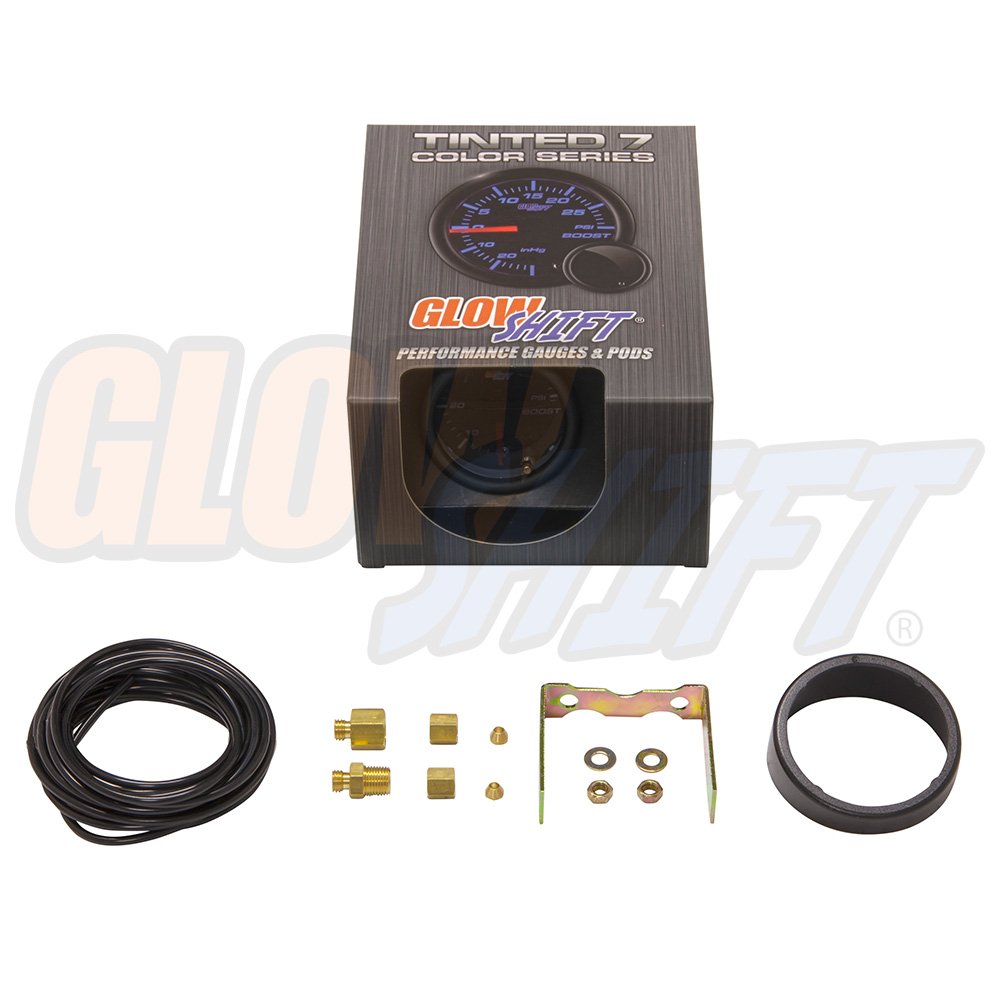 GlowShift 2-1/16 inch gauge with visor and mounting bracket included