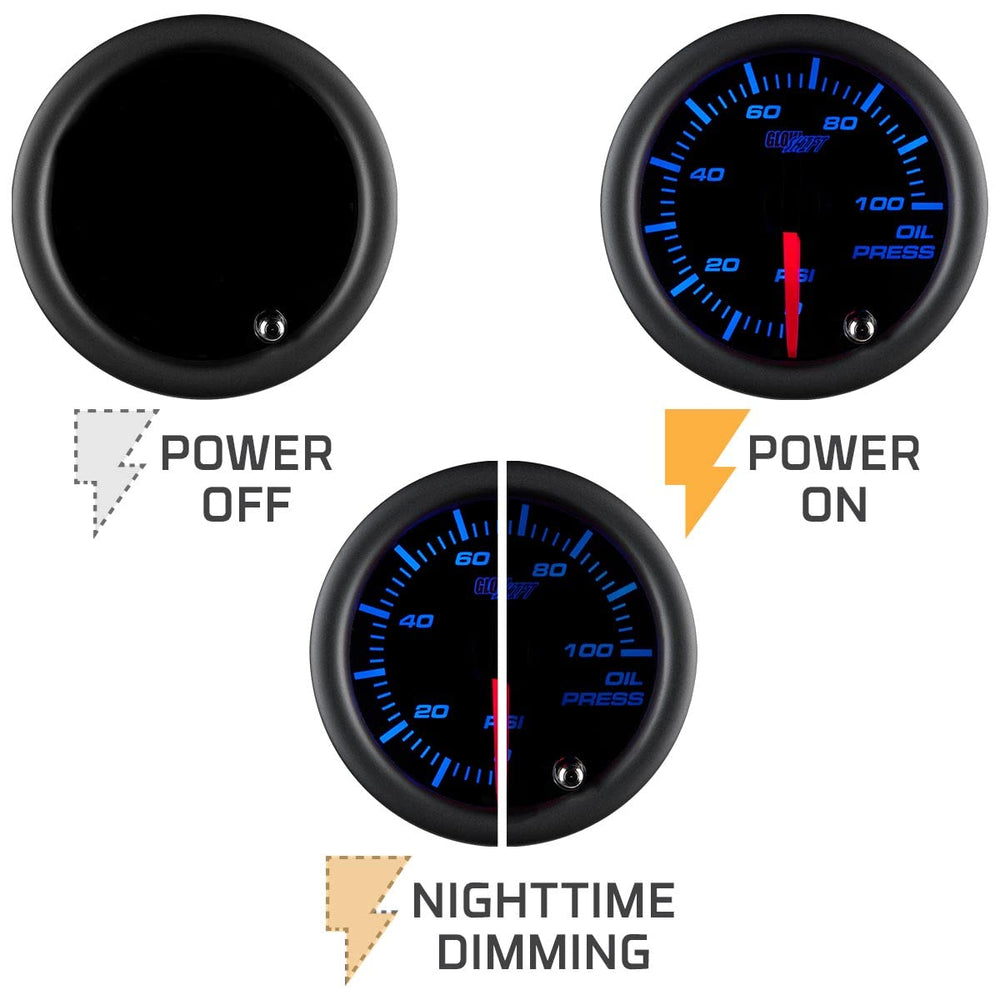GlowShift blue/red/green color modes provide customizable visibility for night drives.
