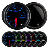 GlowShift tinted 7 color boost gauge front view for diesel truck monitoring