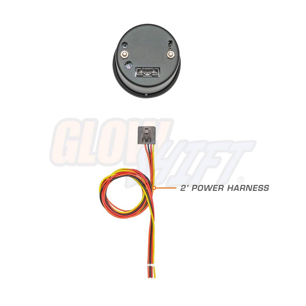 GlowShift volt gauge smoked lens reduces glare for daytime visibility