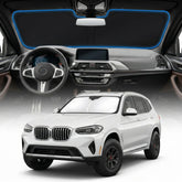 GLSBRCAO BMW X3 sun shade cover front view with precise custom fit