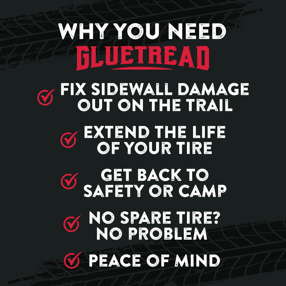 GlueTread repair kit ready for rugged off-road use