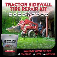 GlueTread sidewall patch application showing effortless repairs without tire removal.