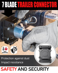 Weatherproof terminals protect connections in rain, sun, and road salt