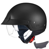 GLX M14 open face helmet front view in matte black with comfort-first design for daily city rides
