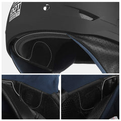 GLX M14 open face helmet side view in matte black highlighting aerodynamic profile for smoother commutes